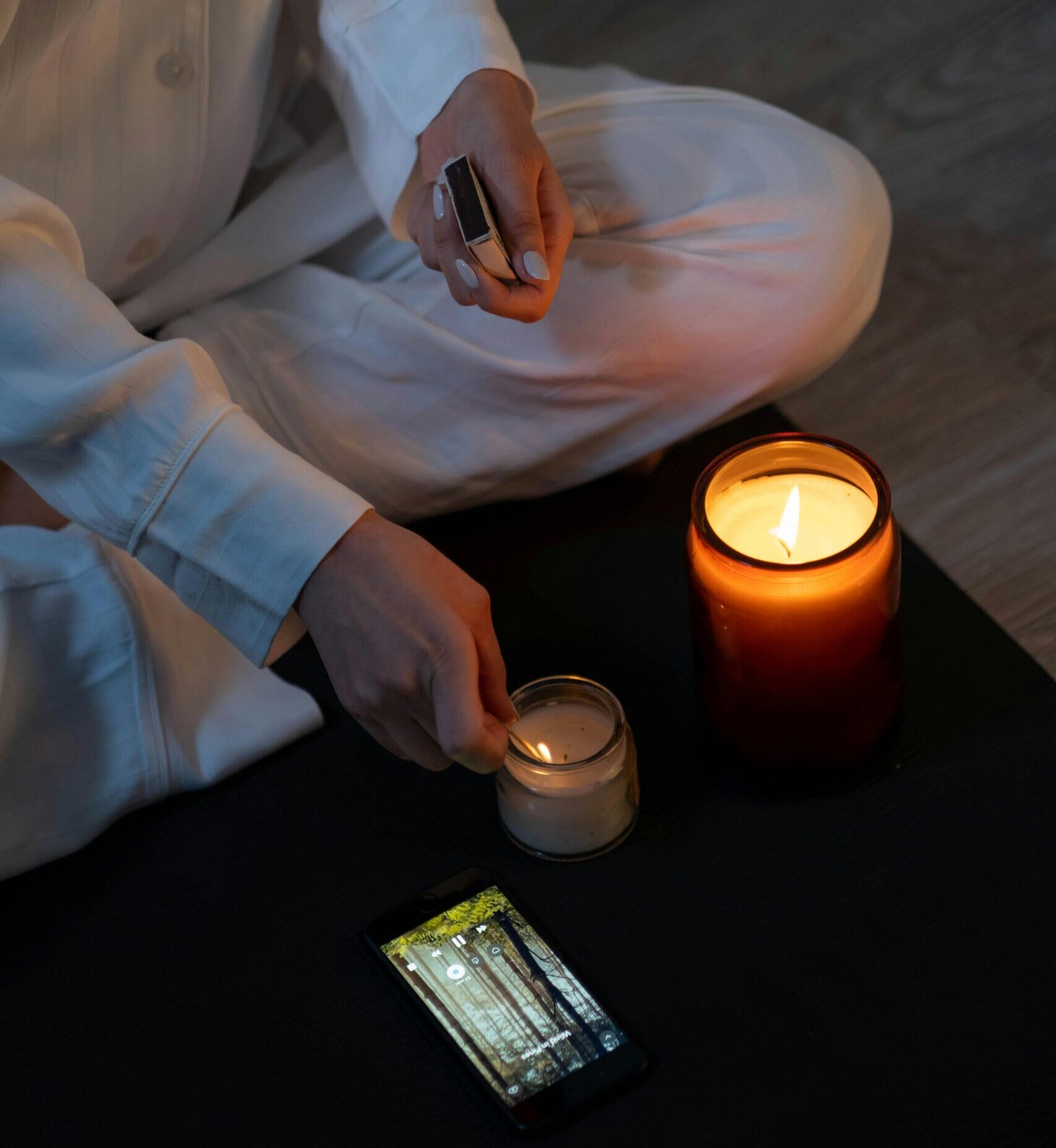 ritual noturno de meditação em casa
